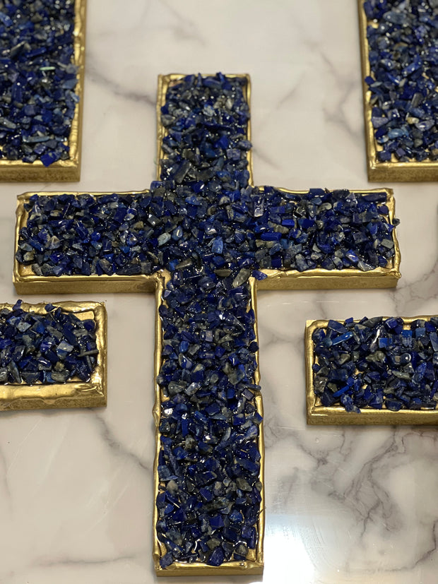 Lapis Lazuli Crystal Cross