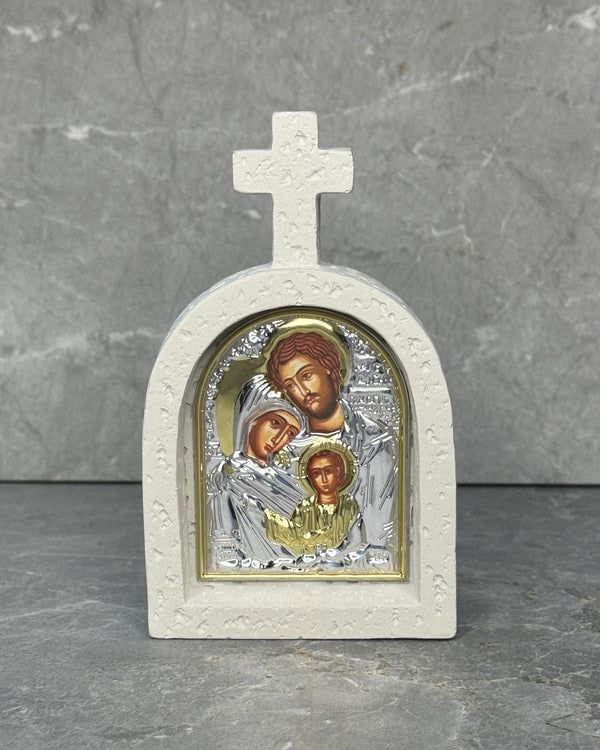 Holy Family Orthodox Stone Cross Icon