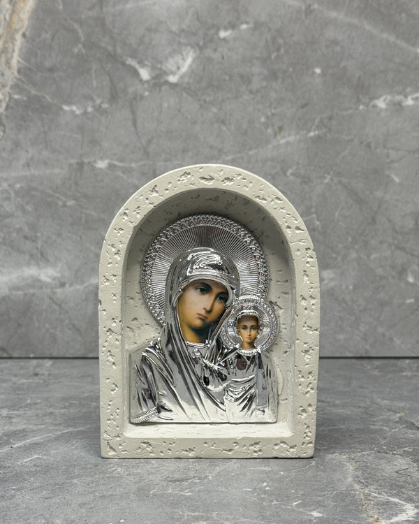 Mother Mary and Jesus Stone Icon