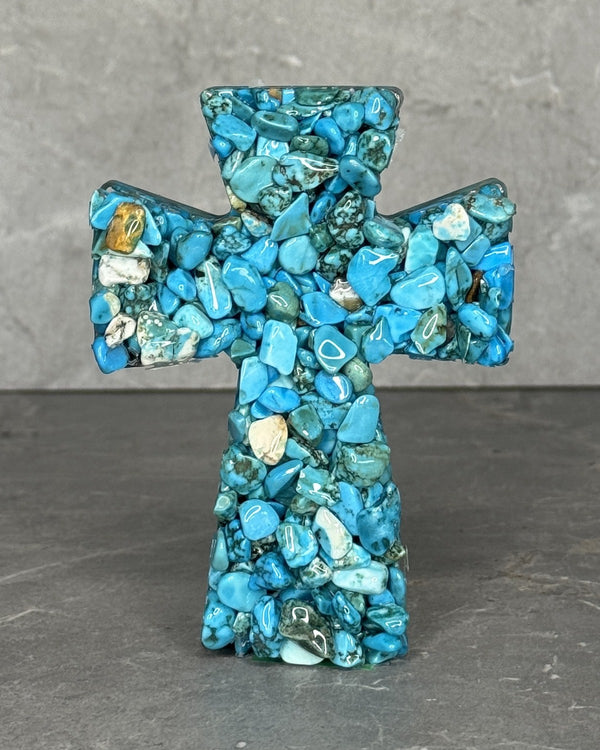 Turquoise Crystal Cross