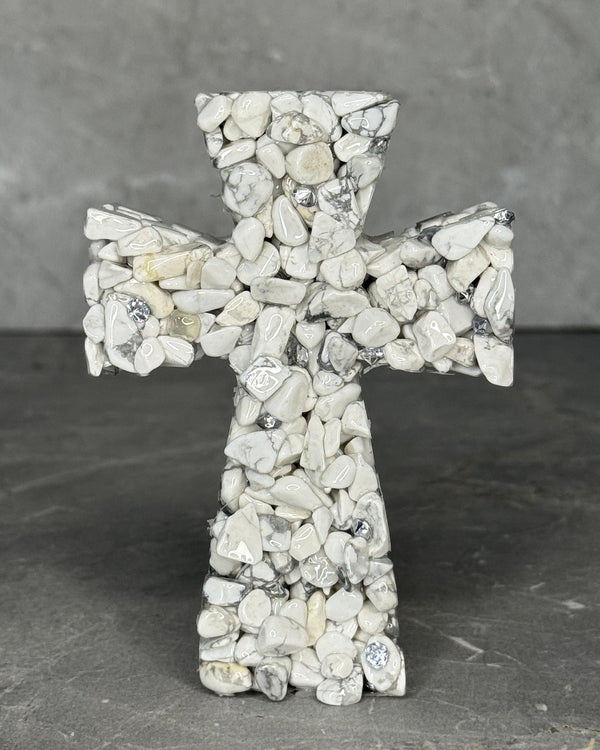 White Howlite Crystal Cross