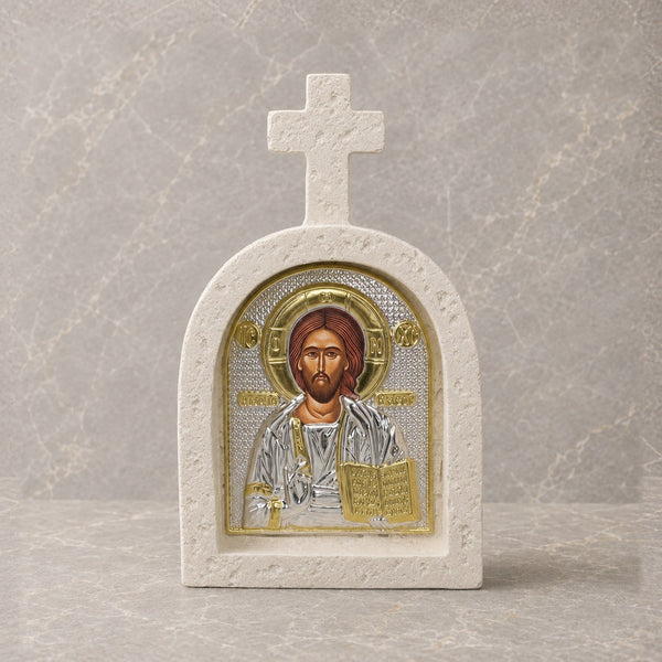 Jesus Stone Cross Icon