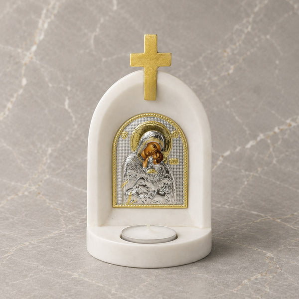 Mother Mary and Jesus Orthodox Candle Altar