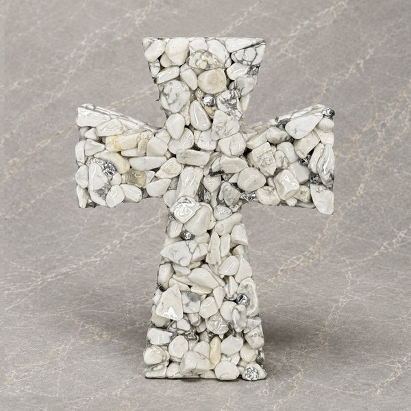 White Howlite Crystal Cross