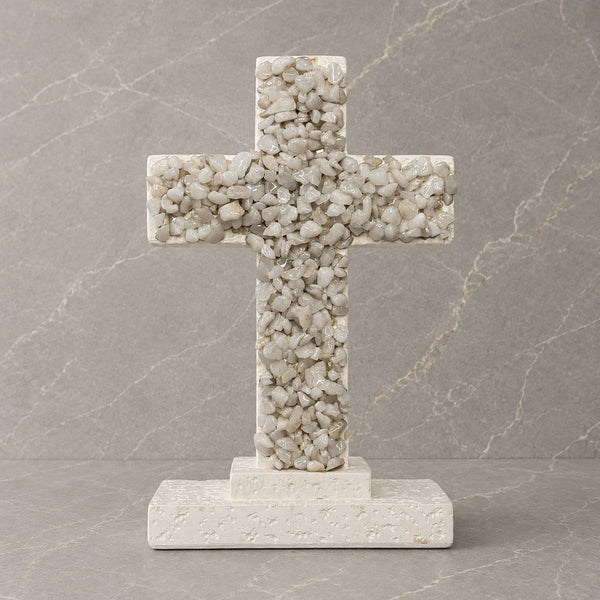 White Quartz Standing Stone Cross