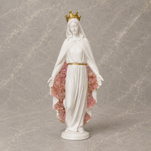 Mother Mary Rose Quartz Statue