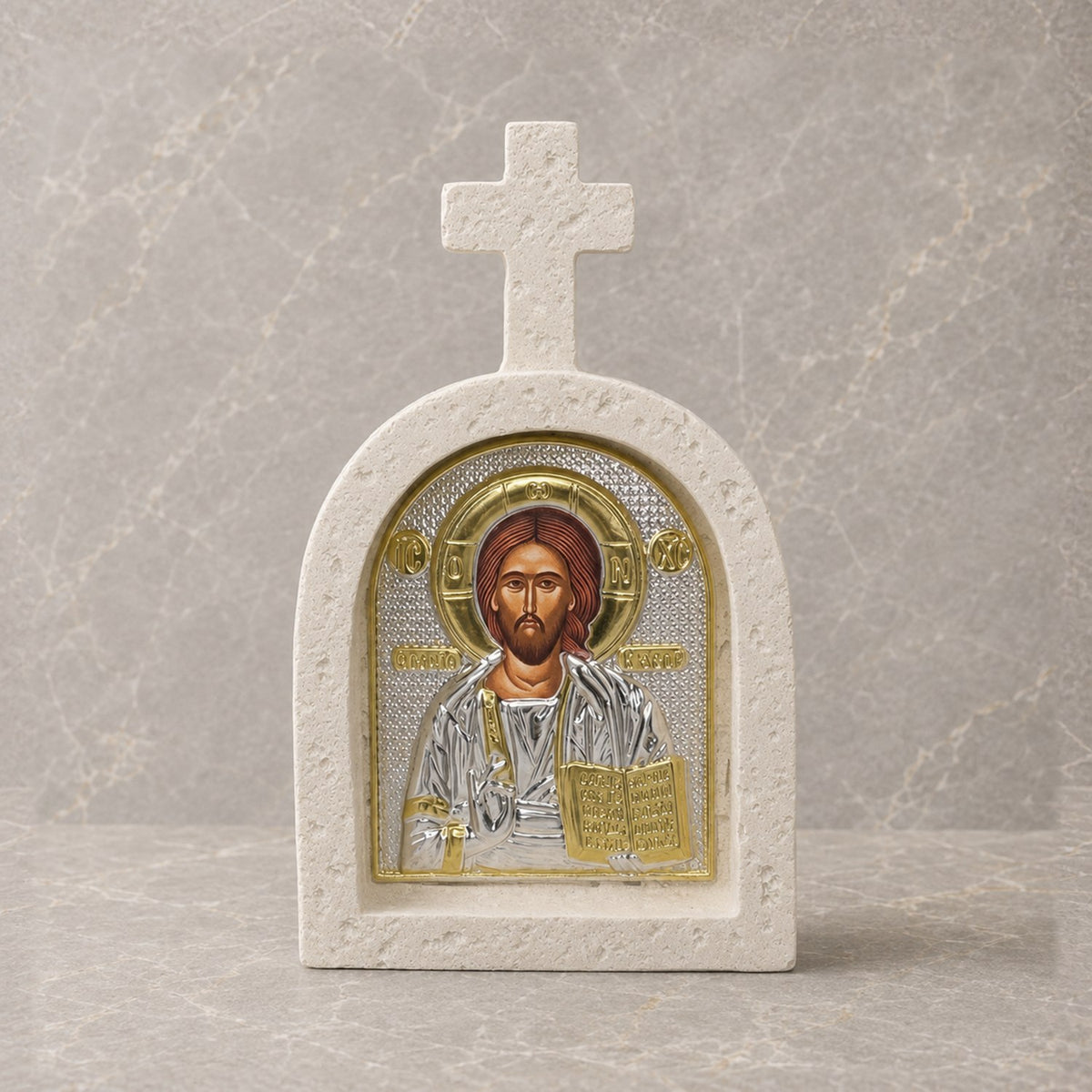 Jesus Stone Cross Icon