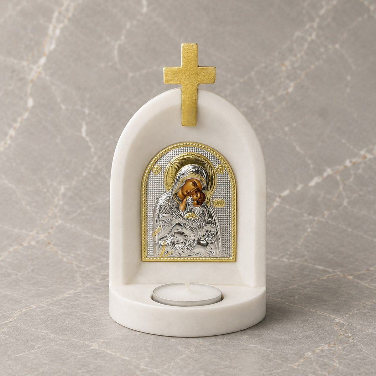 Mother Mary and Jesus Orthodox Candle Altar
