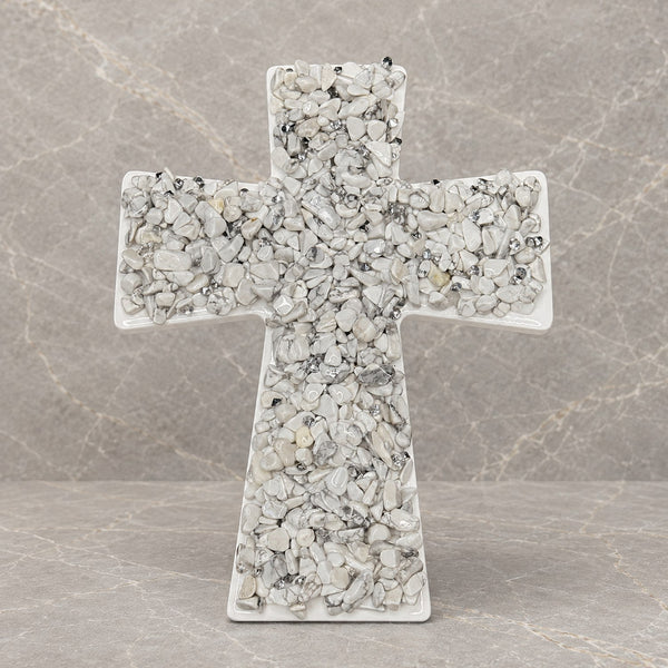 White Howlite Ceramic Cross