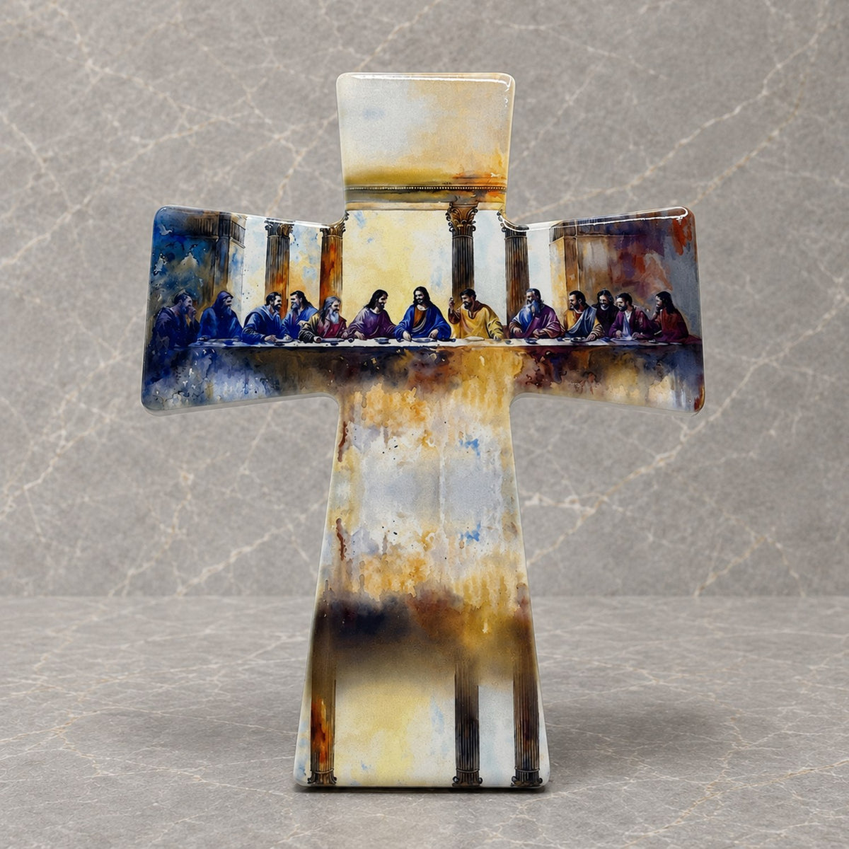 Last Supper Ceramic Cross