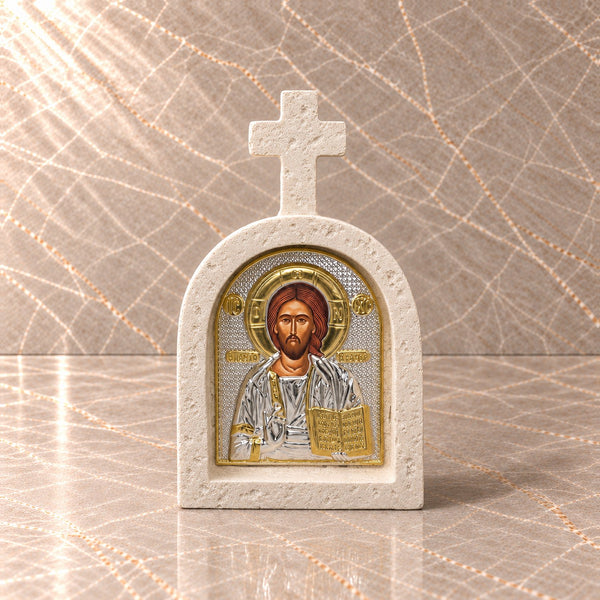Jesus Stone Cross Icon