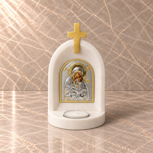 Mother Mary and Jesus Orthodox Candle Altar