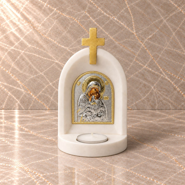 Mother Mary and Jesus Orthodox Candle Altar