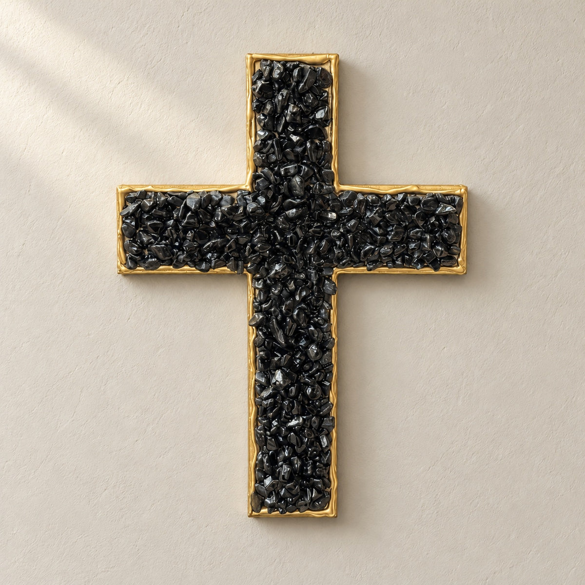 Black Obsidian Gemstone Cross
