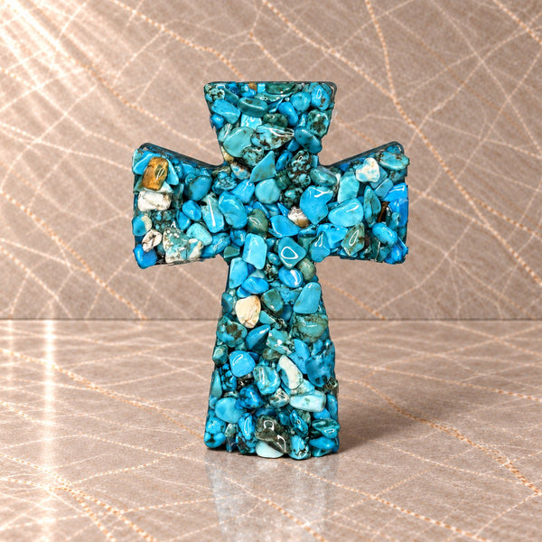 Turquoise Crystal Cross