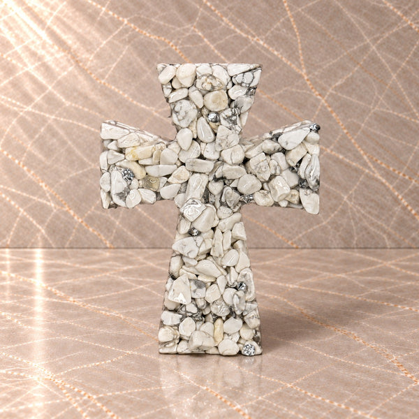 White Howlite Crystal Cross