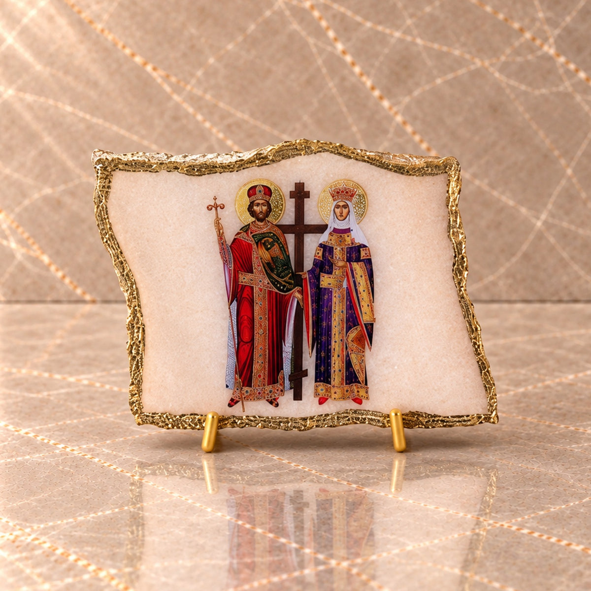 Saints Constantine and Helen Small Stone Icon