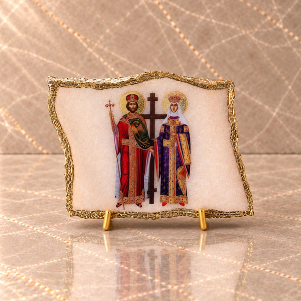 Saints Constantine and Helen Small Stone Icon