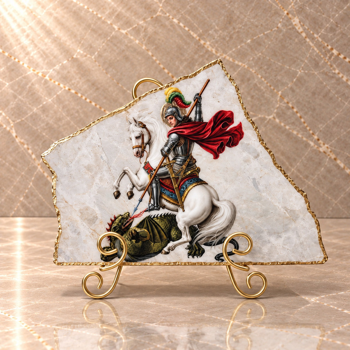 Saint George Large Marble Icon
