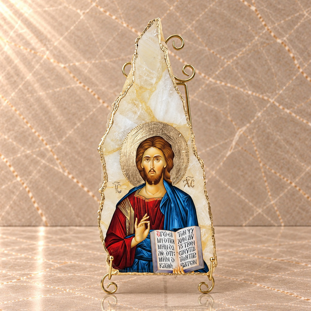 Jesus Orthodox Tall Stone Icon