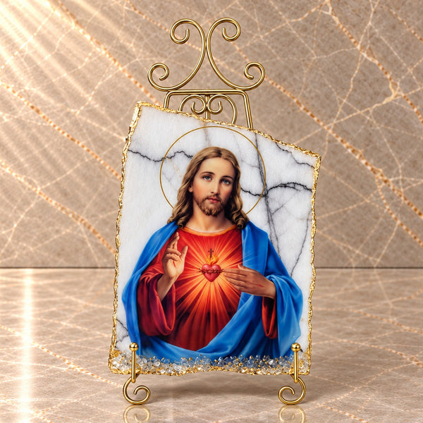 Sacred Heart of Jesus Stone Icon