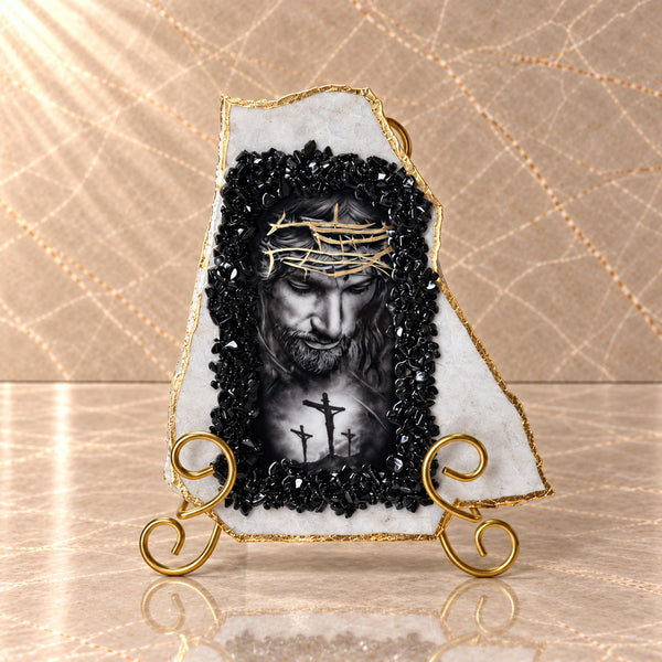 Jesus Crown of Thorns Marble Icon
