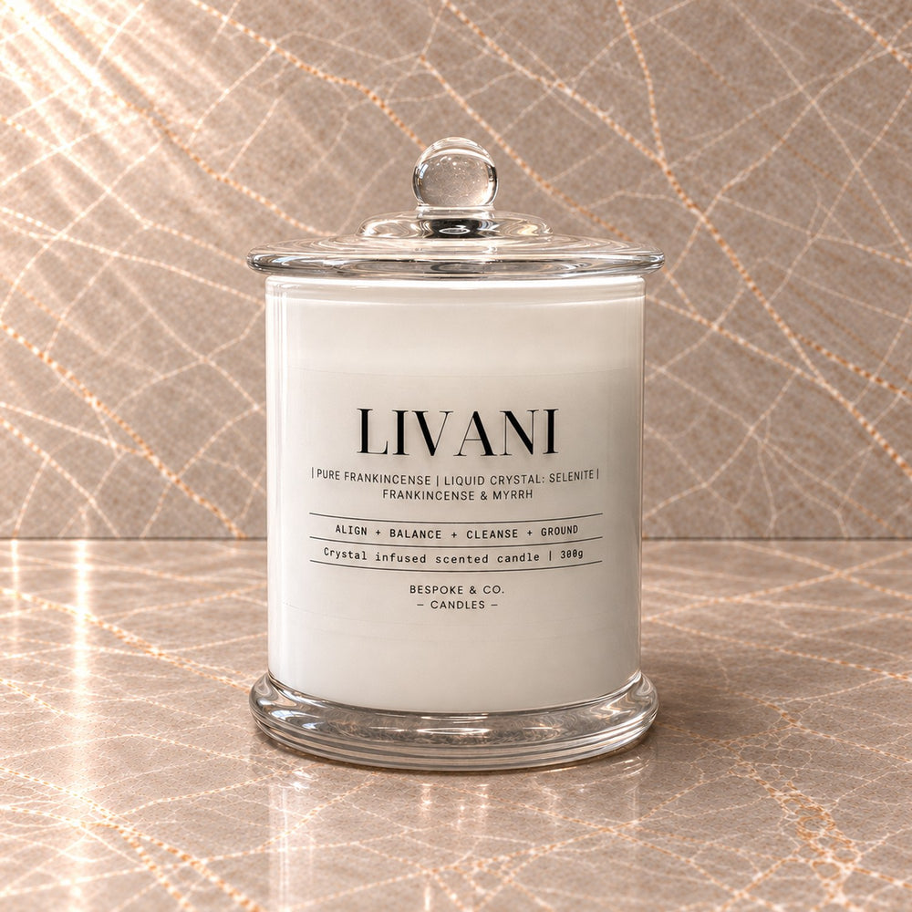 The Livani crystalline candle by Bespoke & Co