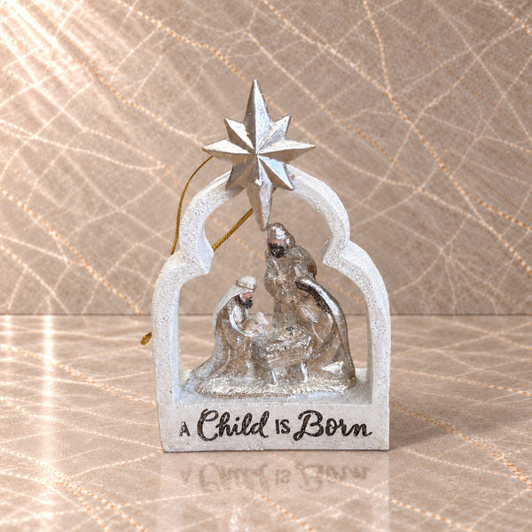A Child is Born Nativity Hanging Ornament