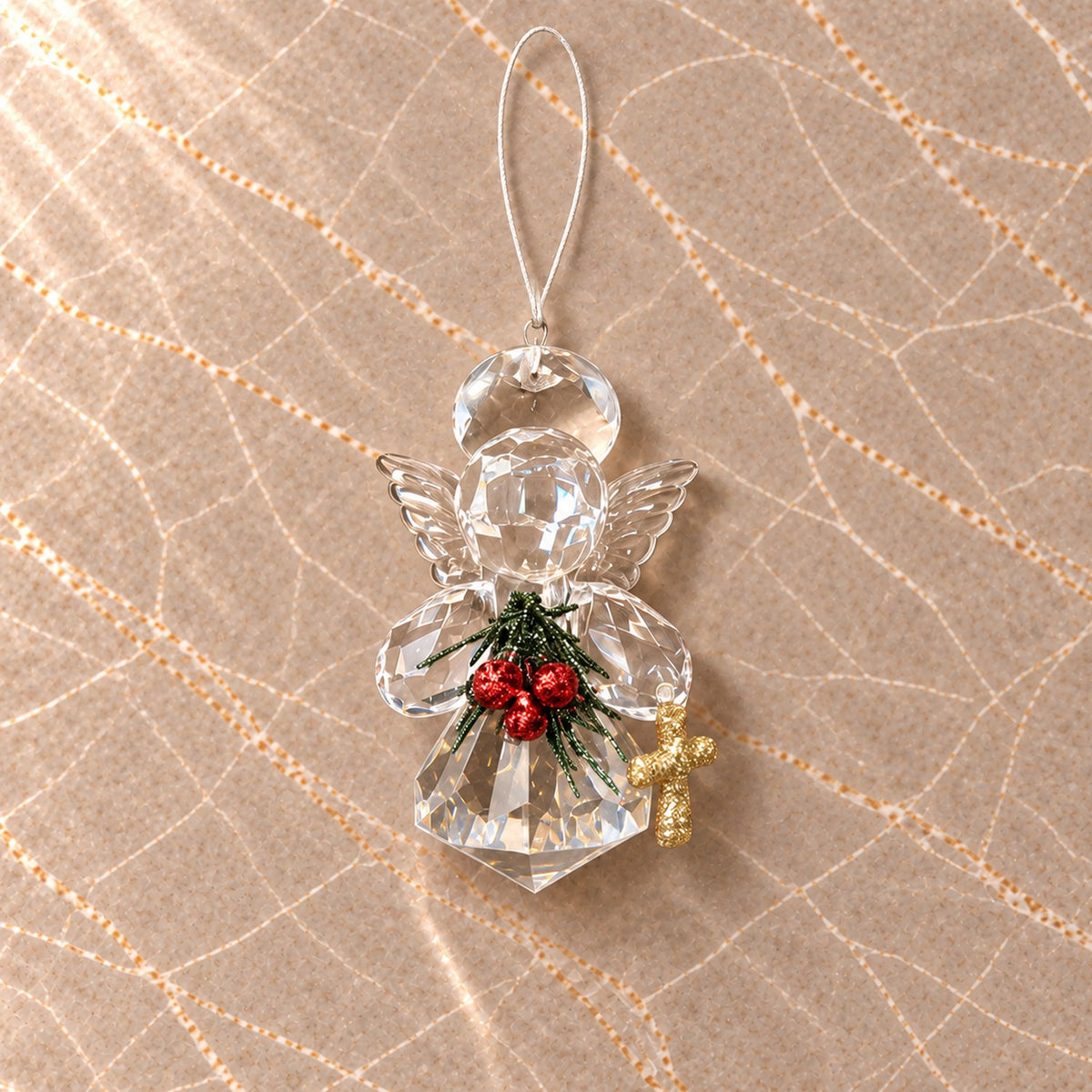 Clear Crystal Angel Ornament