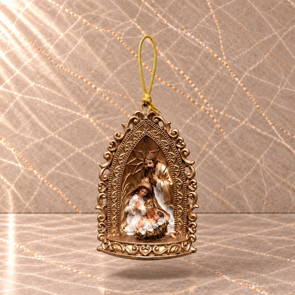 Gold Arch Nativity Ornament
