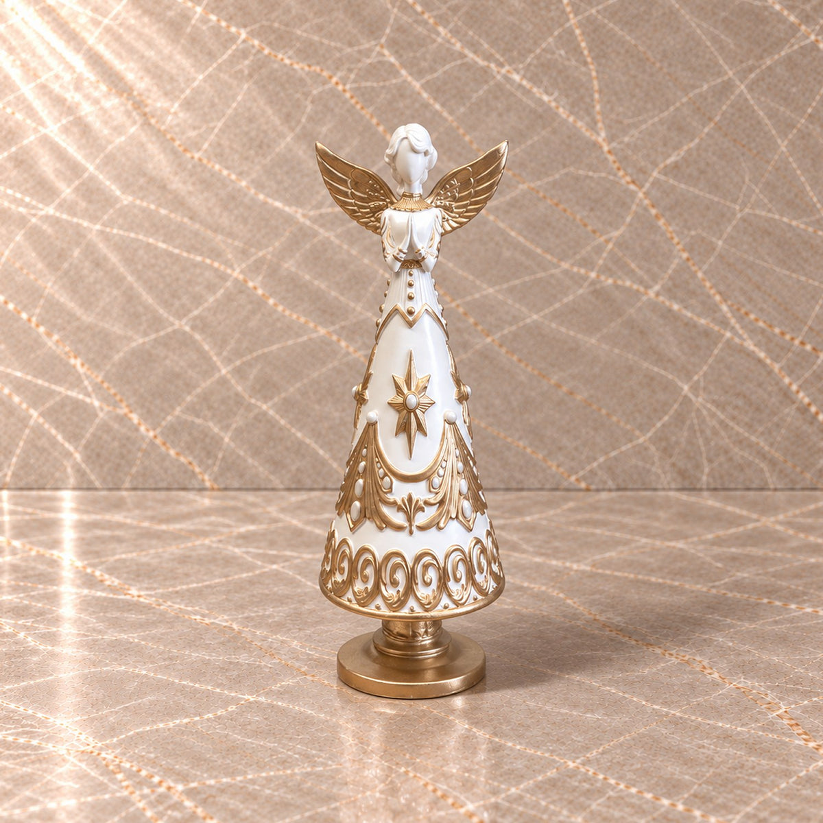 Ivory and Gold Praying Angel