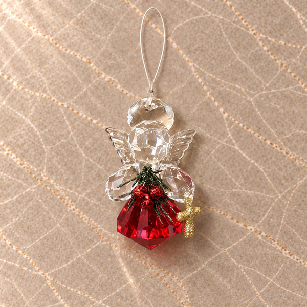 Red Crystal Angel Ornament